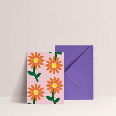 sødt kort med blomster
